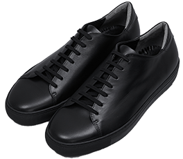 Lace-up Leather Sneakers / Full Black